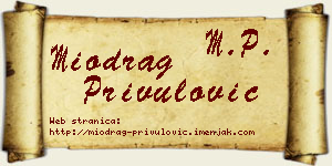 Miodrag Privulović vizit kartica